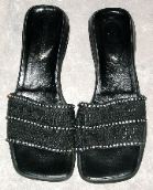 Russell & Bromley Black Diamante Mules sz 5