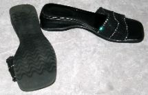 Russell & Bromley Black Diamante Mules