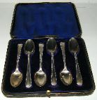  6 Silver Teaspoons in Case